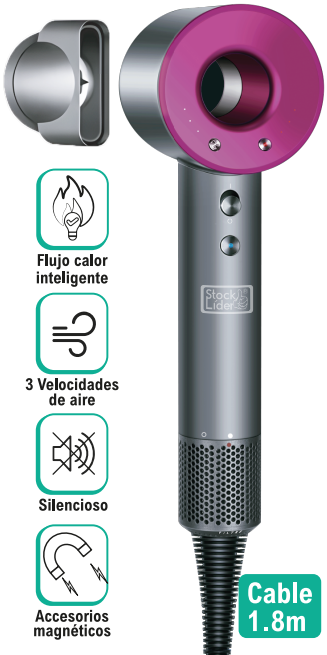 Secador de pelo profesional con cabezales imantados